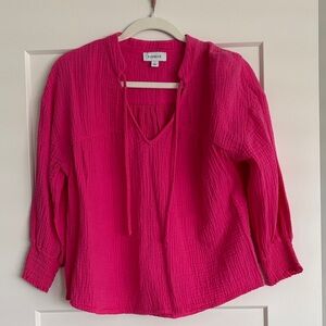 Evereve Vibrant Pink Textured Blouse